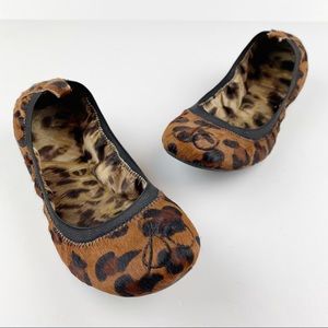 SAM EDELMAN Cayla Leopard Calf Hair Flats Size 6.5